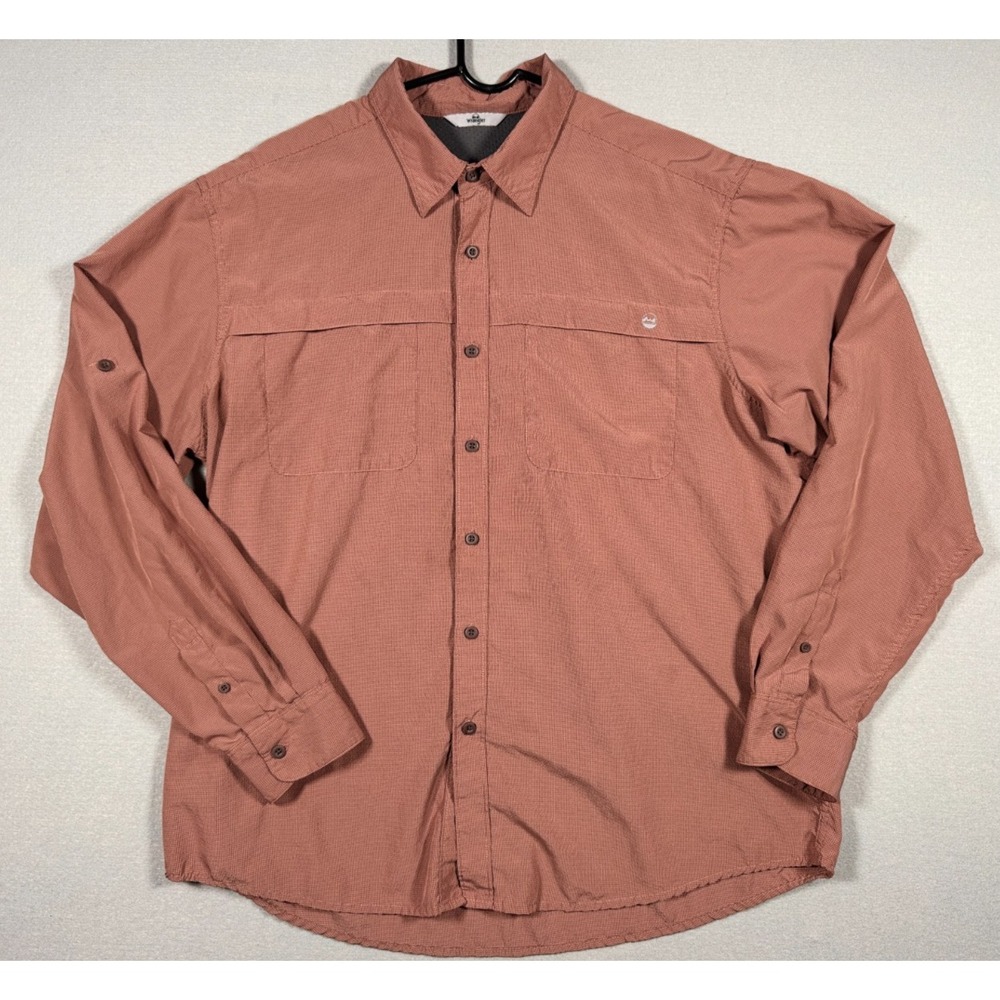 Wrangler Outdoor Series Men's Long Sleeve Mute Orange Button Up Shirt - Size XL
